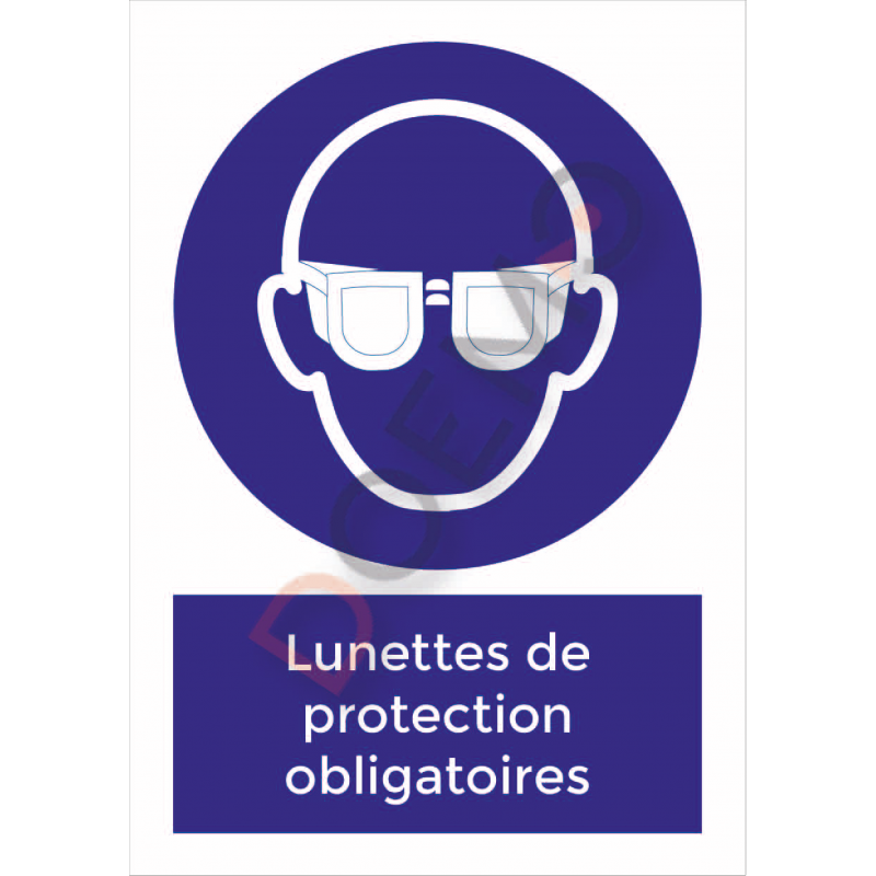 Affichage Obligation Lunettes De Protection Obligatoires Dimension A5