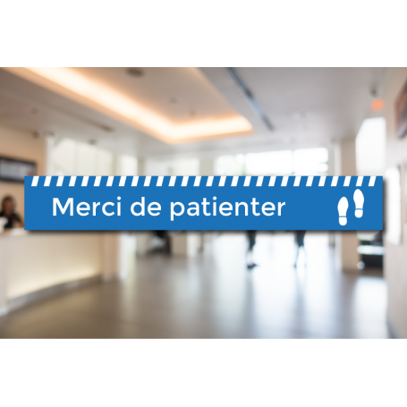 MERCI DE PATIENTER - 100x15cm - VINYLE SOL ANTIDERAPANT
