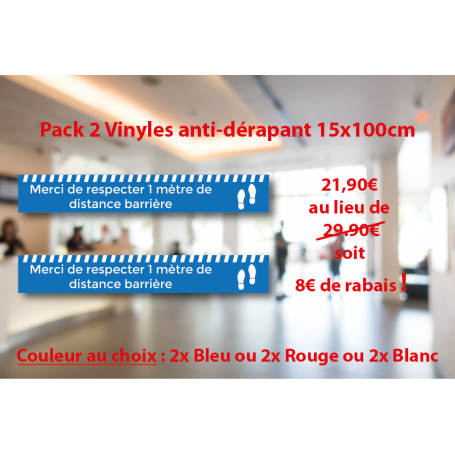 PACK VINYLE SOL ANTIDERAPANTS x2 - 100x15cm