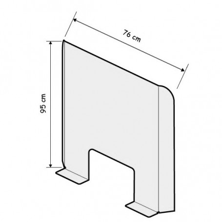 ECRAN DE PROTECTION PLEXIGLASS TRANSPARENT H:95cm L:76cm
