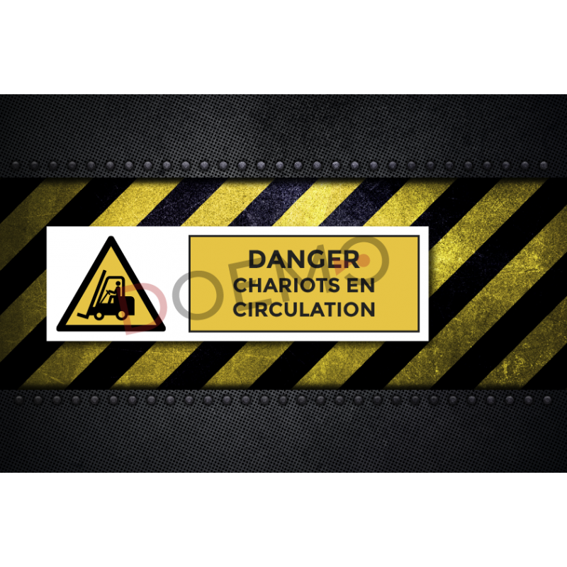 Danger Chariots En Circulation 10x20cm Pvc 