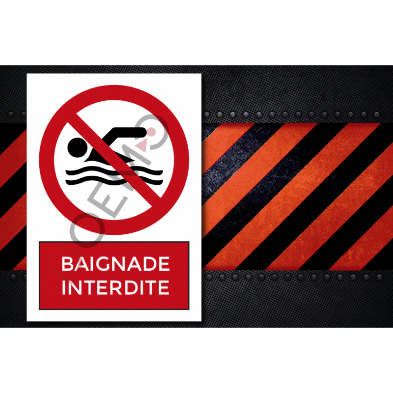 Signaletique Biz Panneau Baignade Interdite Plastique Rigide Pvc Hot